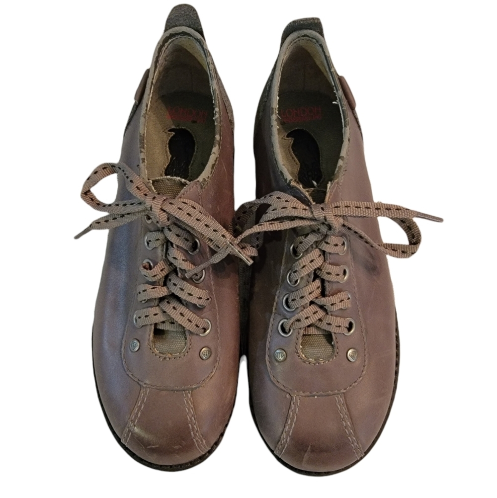 London Underground Gray Creepers Platform Oxfords Loafers Women's Size 6